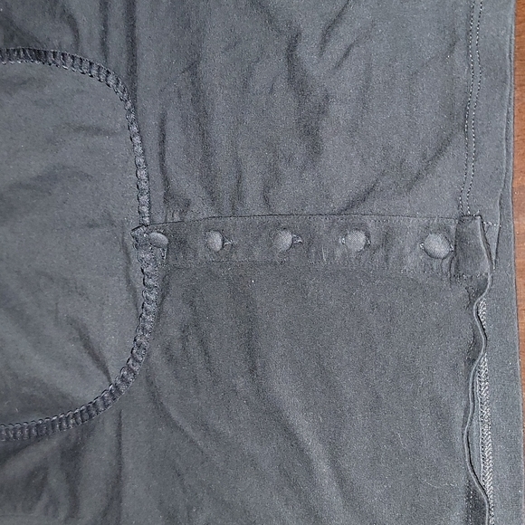 Cap Sleeve Cropped Black Savage X Fenty Stretch Button Down Top Size L - Picture 5 of 8